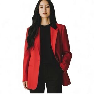 SAG HARBOR Blazer 80’s Vintage RED WOOL Velvet Collar